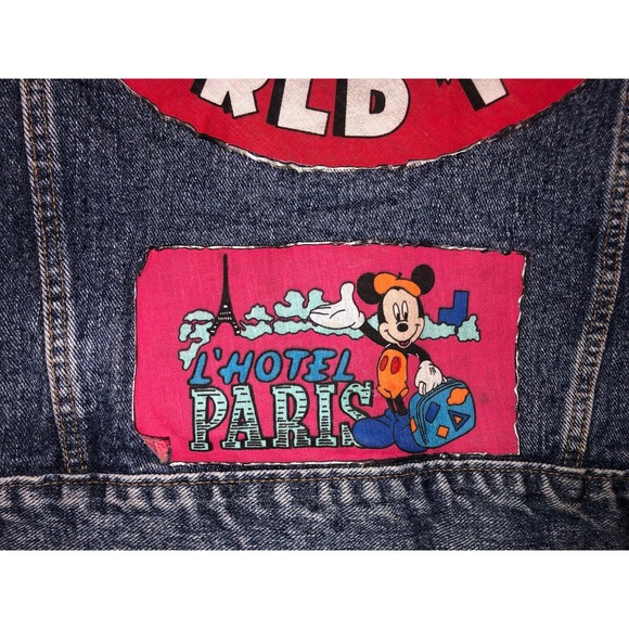 Vtg Levis Trucker Jacket Men's M Blue Denim 70507-4890 Mickey Mouse World Tour - Picture 7 of 16